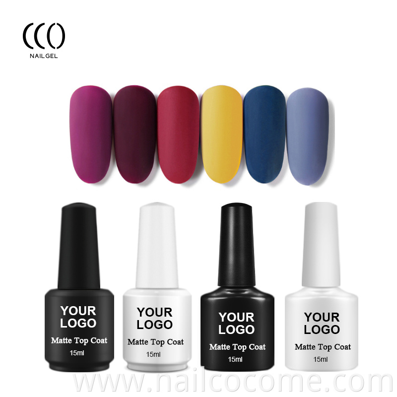 CCO private label soak off led uv HEMA FREE matte top coat gel polish